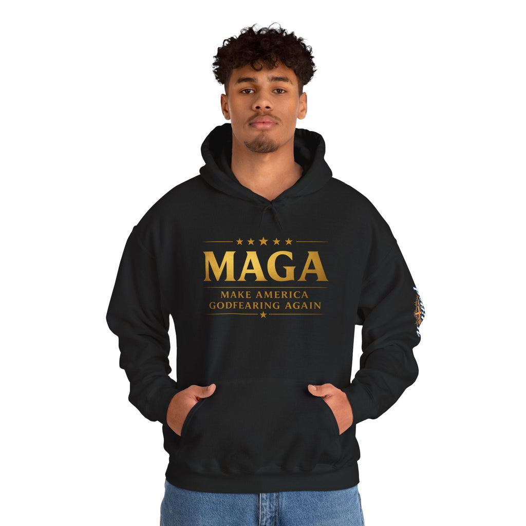 Hoodie - MAGA "Make America Godfearing Again" Political Graphic Hoodie Printify