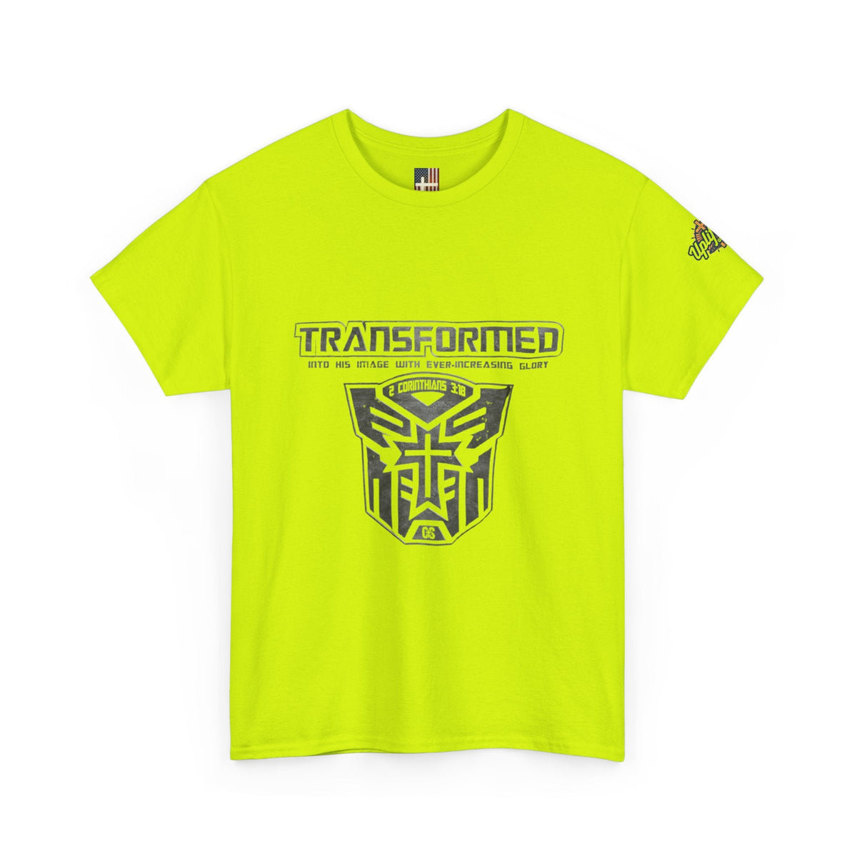 Transformer Logo Christian T-shirt | 2 Corinthians 3:18 Bible Verse T-shirt Printify