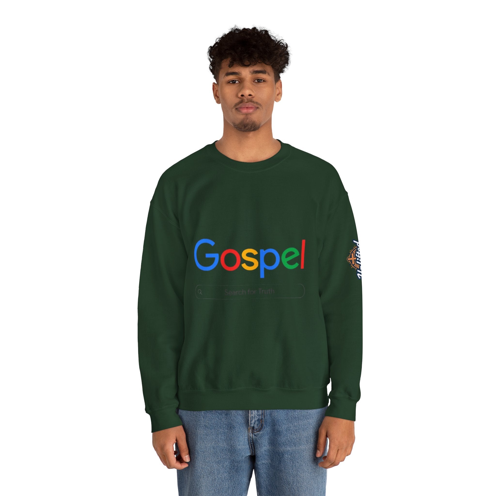 Gospel Graphic Sweatshirt — "Gospel" Colorful Logo Christian Sweatshirt Printify