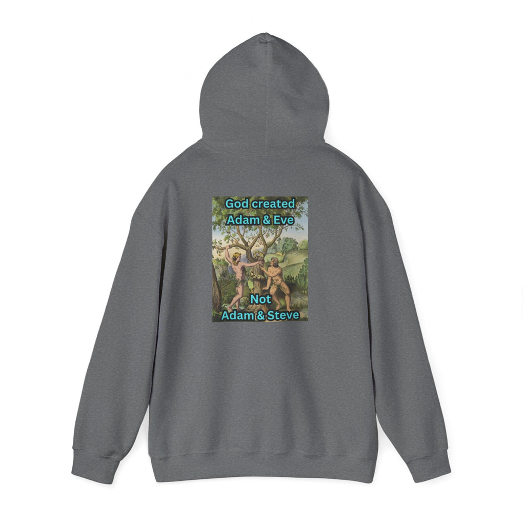 God Created Adam and Eve Hoodie – Biblical Truth Christian Hoodie for Unshakable Faith Printify