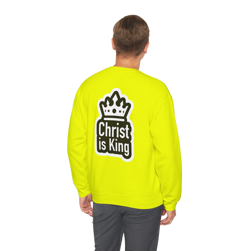 Christ is King Sweatshirt – Bold Crown & Cross Christian Hoodie for Unshakable Faith Printify