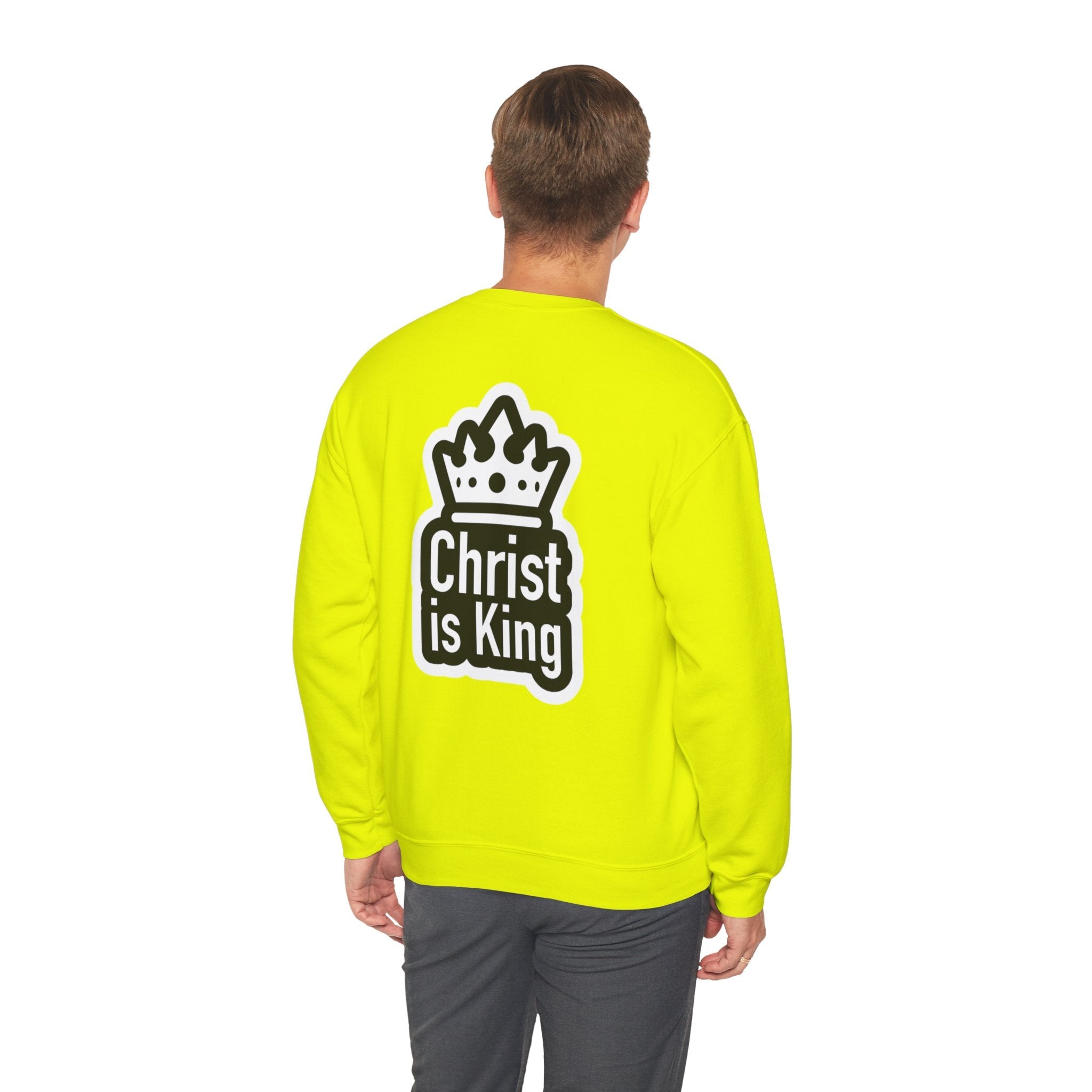 Christ is King Sweatshirt – Bold Crown & Cross Christian Hoodie for Unshakable Faith Printify