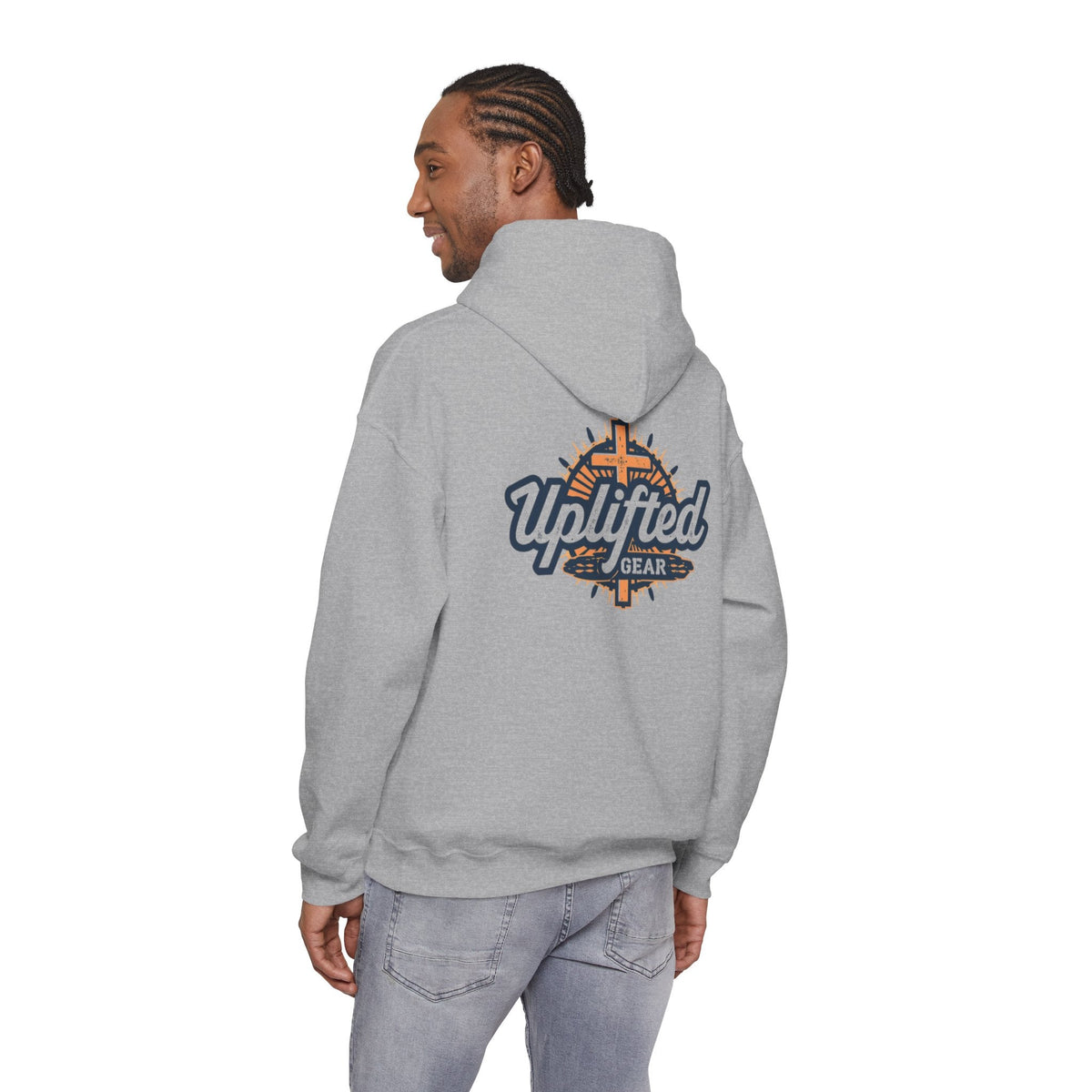 Uplifted Gear Christian Hoodie – Bold Logo Faith Hoodie for Inspired Living Printify