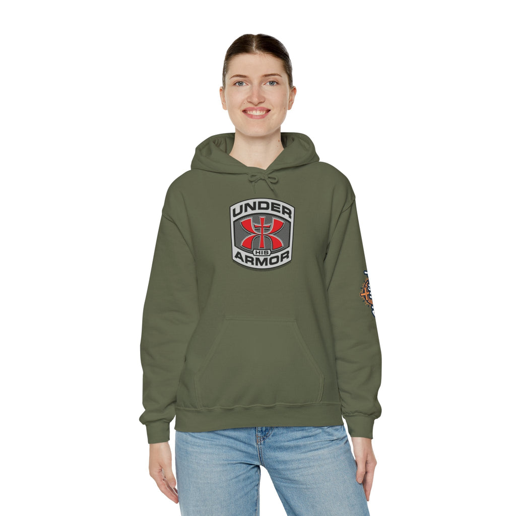 Under Armor Logo Hoodie — Black Athletic Pullover Printify