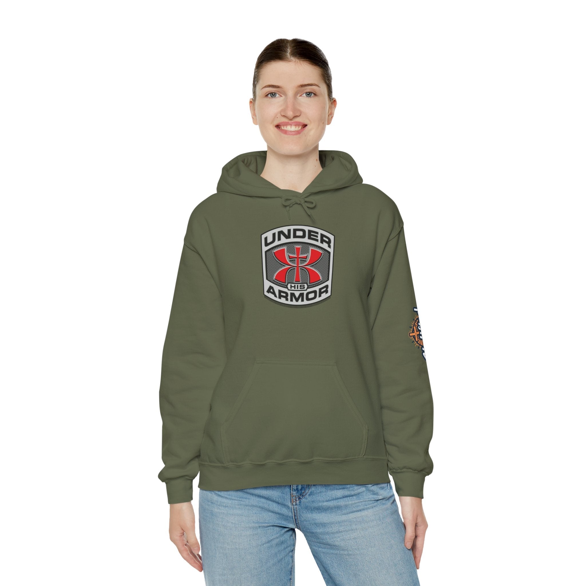Under Armor Logo Hoodie — Black Athletic Pullover Printify