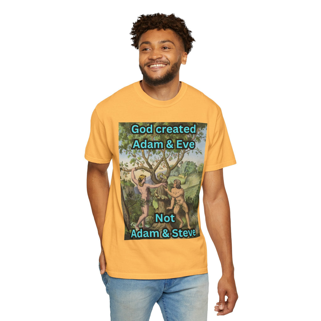 God Created Adam and Eve T-Shirt – Biblical Truth Christian Tee for Bold Faith Printify
