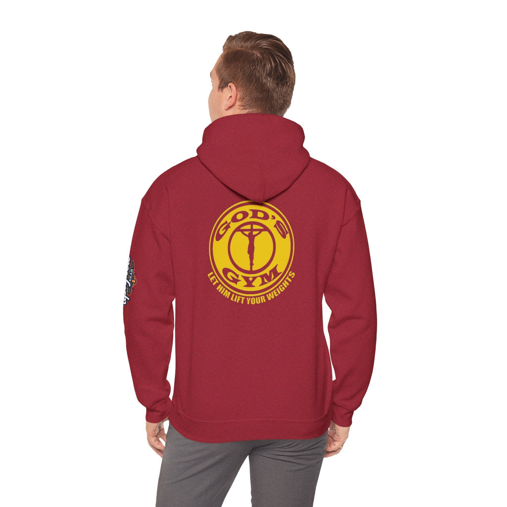 God's Gym Hoodie — "Let Him Lift Your Weights" Christian Fitness Hoodie Printify