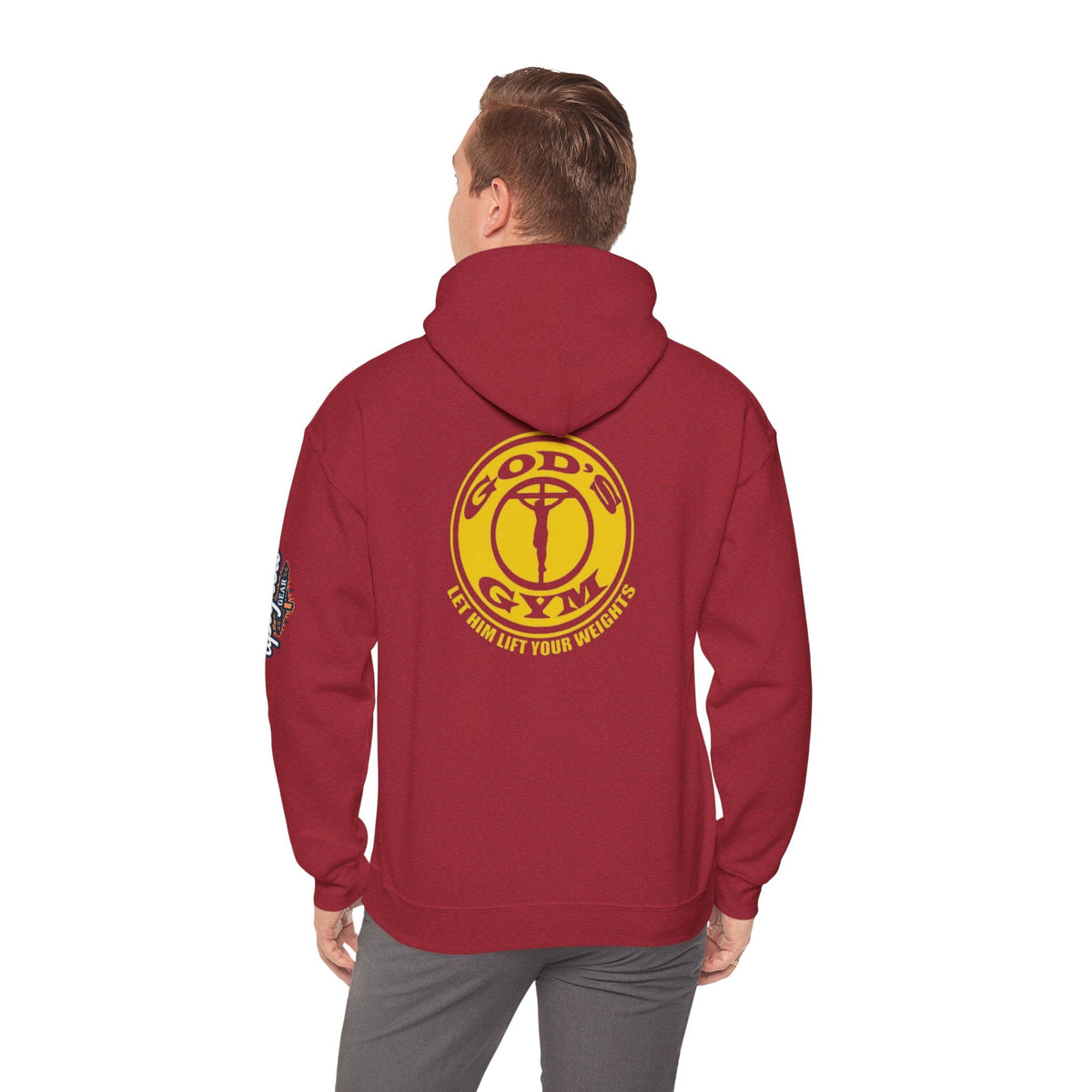 God's Gym Hoodie — "Let Him Lift Your Weights" Christian Fitness Hoodie Printify