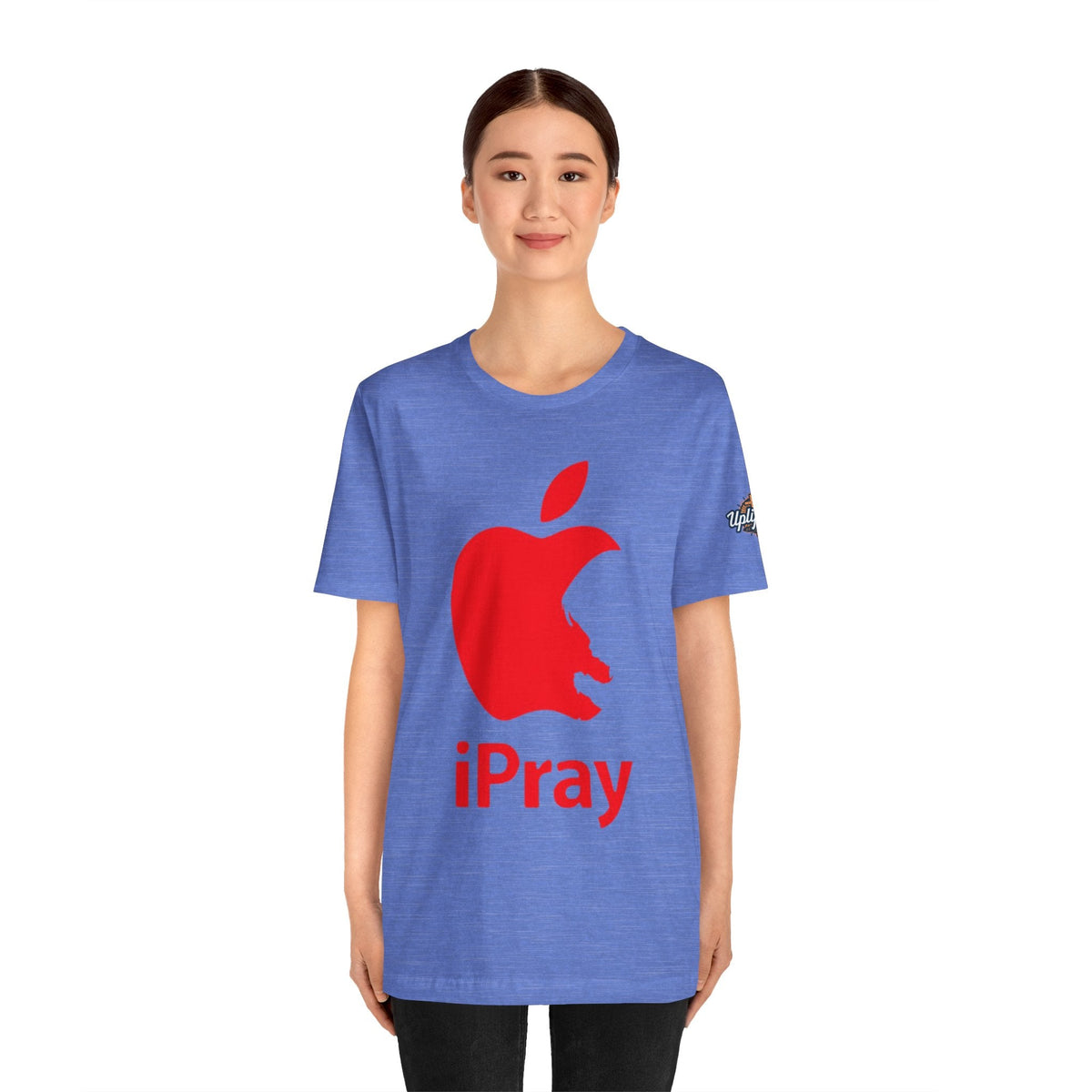 iPray Red Apple Christian T-Shirt — Faith Graphic Tee Printify