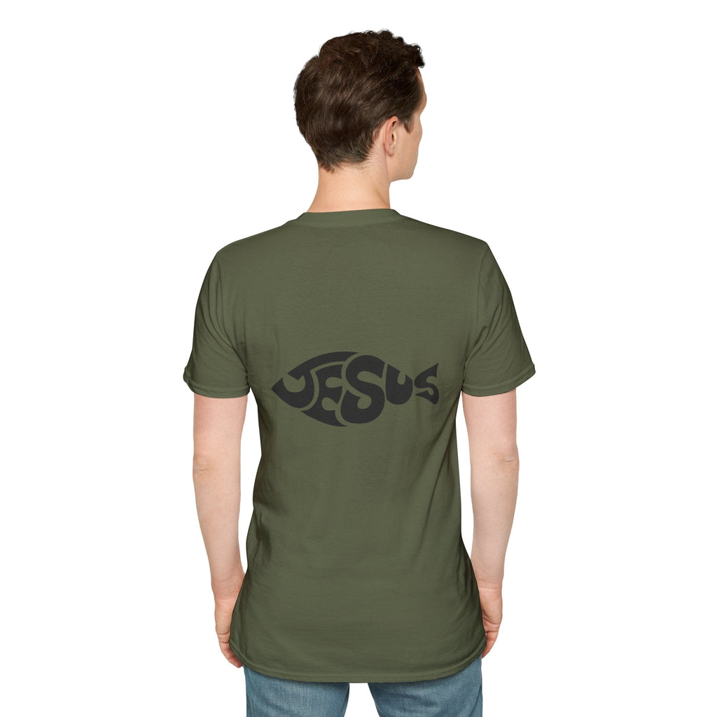 Ichthus Jesus Fish T-shirt - Jesus Word Art - Christian Faith Symbol T-shirt Printify