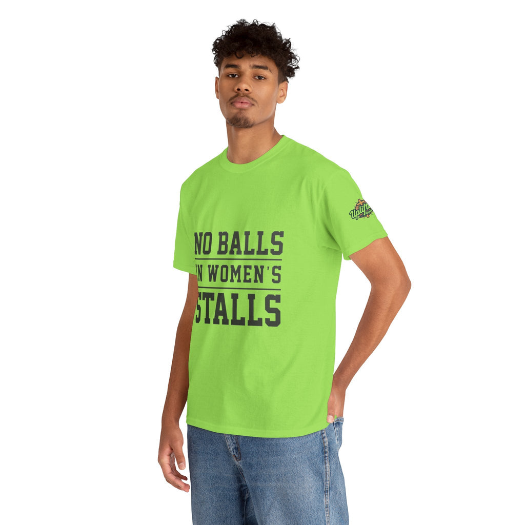 No Balls in Women's Stalls Retro Protest T-Shirt Printify