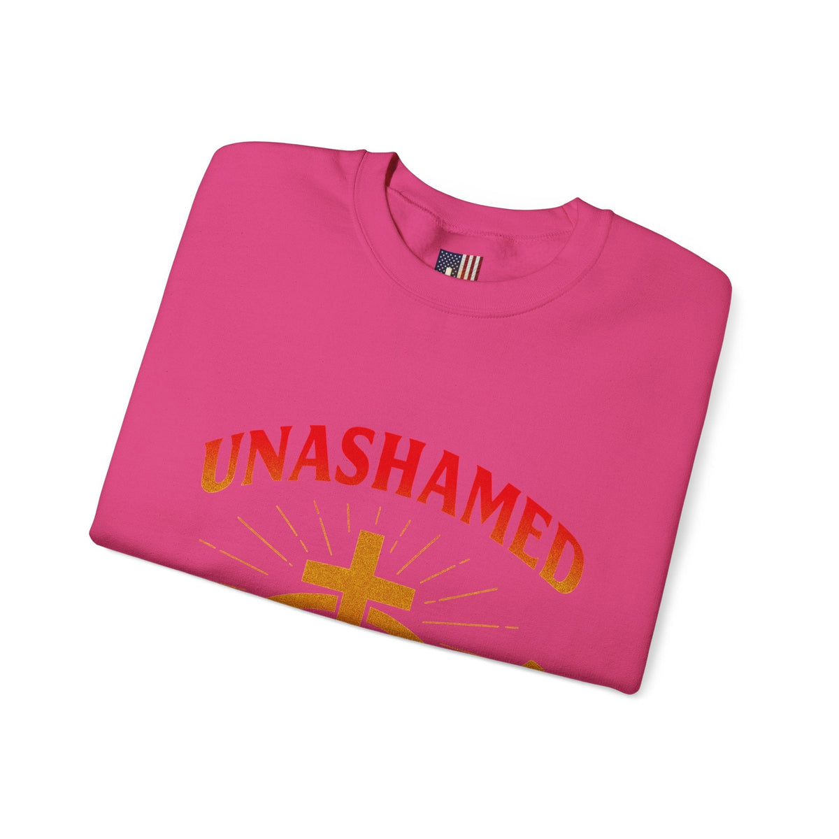Unashamed Sweatshirt – Ichthys Jesus Fish & Cross Christian Sweatshirt for Romans 1:16 Bold Faith Printify