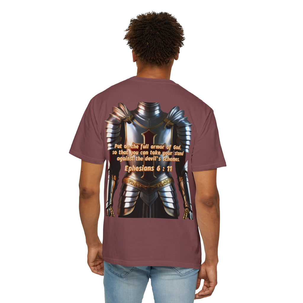 Religious Graphic Armor Of God Design - Unisex Garment-Dyed T-shirt Printify