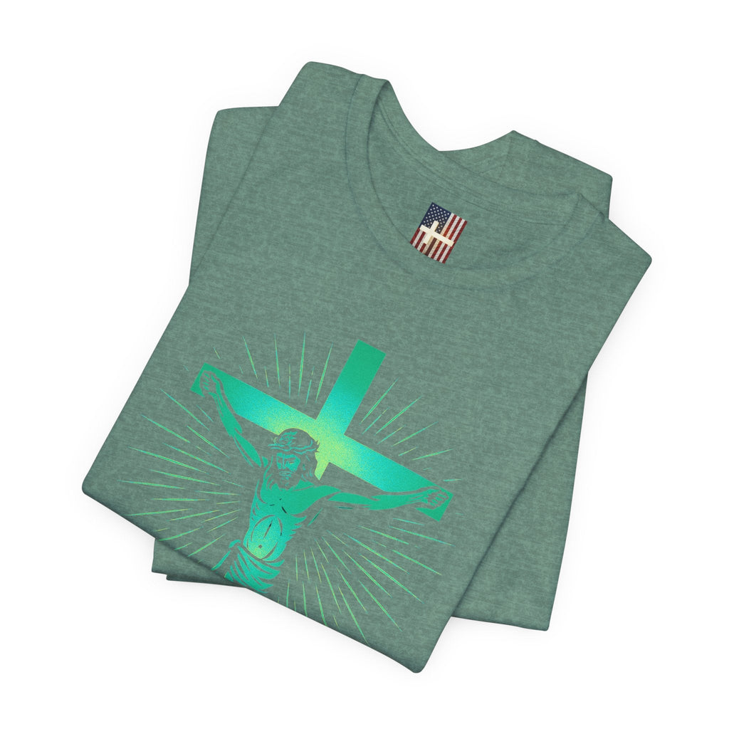 Unashamed T-shirt – Romans 1:16 Crucifixion Christian t-shirt for Bold Unwavering Faith Printify