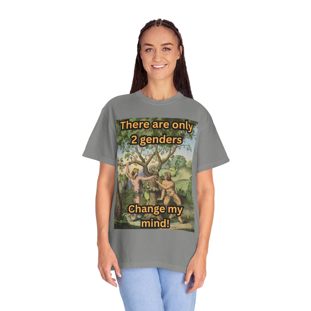 There Are Only 2 Genders T-Shirt – Adam & Eve Cross Christian Tee for Bold Faith Printify