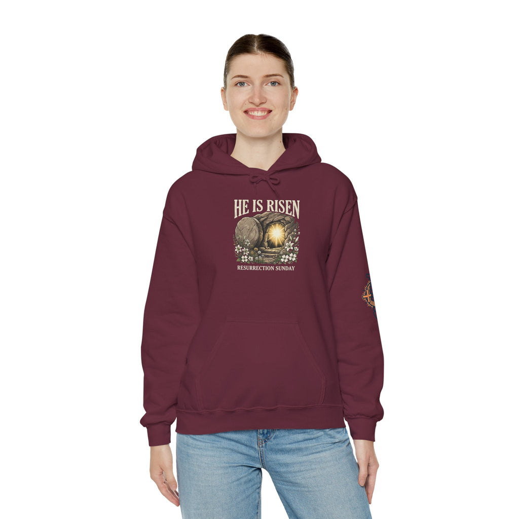 He Is Risen Hoodie — Jesus Christ Resurrection Easter Hoodie Printify