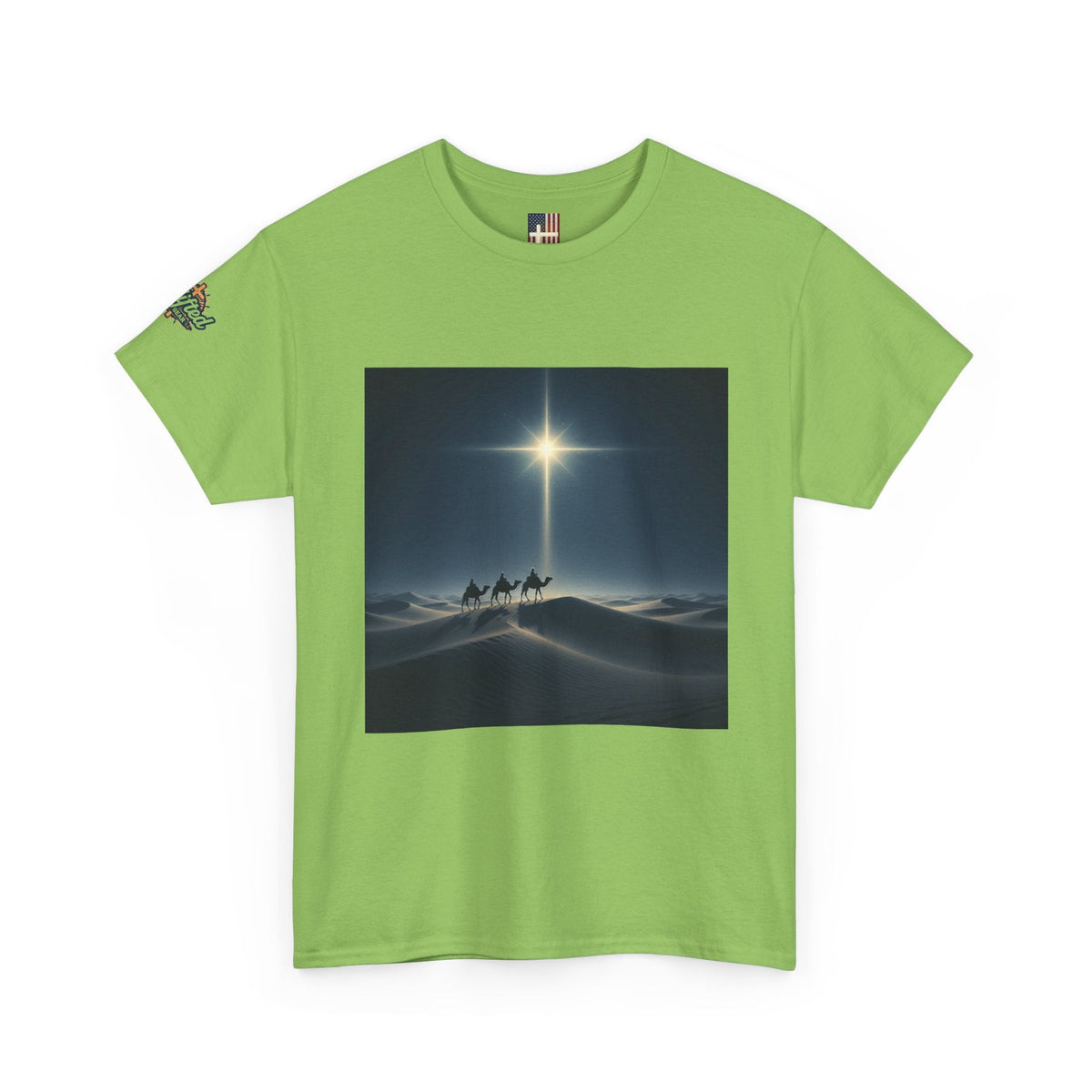 3 Wise Men T-shirt – Magi Camels Nativity Journey Christian Christmas T-shirt for Epiphany Faith & Holy Night Printify