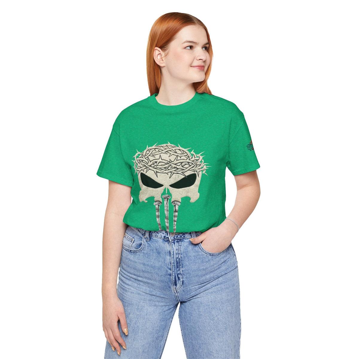 Christian Skull T-shirt - Crown of Thorns & Nails - Warrior Faith T-shirt Printify