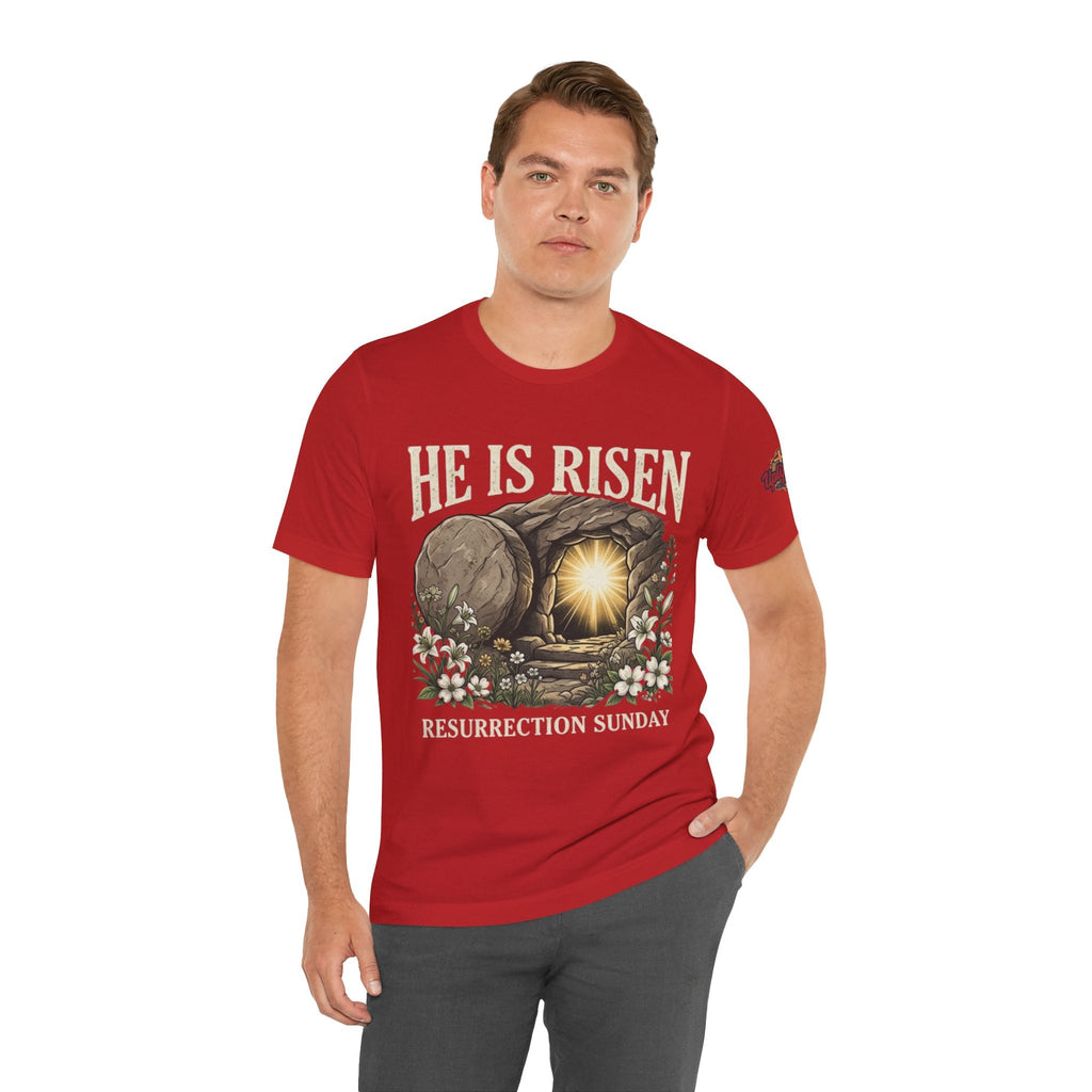 He Is Risen T-Shirt — Jesus Christ Resurrection Easter Tee Printify