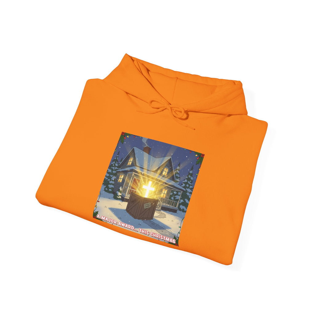 A Major Award This Christmas Hoodie – Fragile Leg Lamp Parody Cross Unboxing Christian Sweatshirt for Hilarious Faith & Holiday Glow Printify