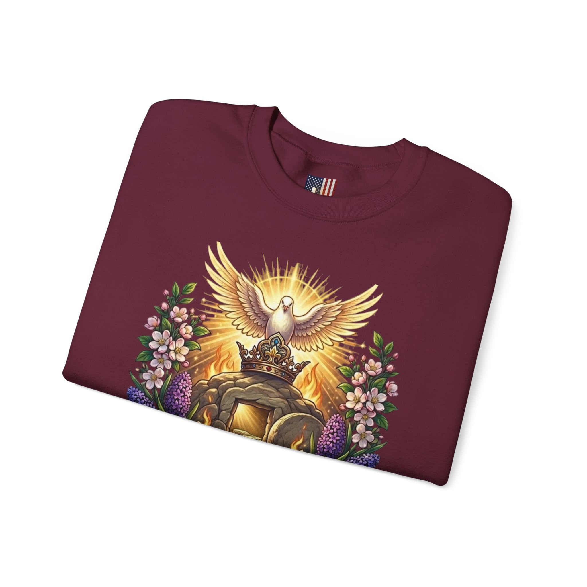 He Is Risen "Life Has Triumphed" Sweatshirt — Easter Resurrection Christian Sweatshirt Printify
