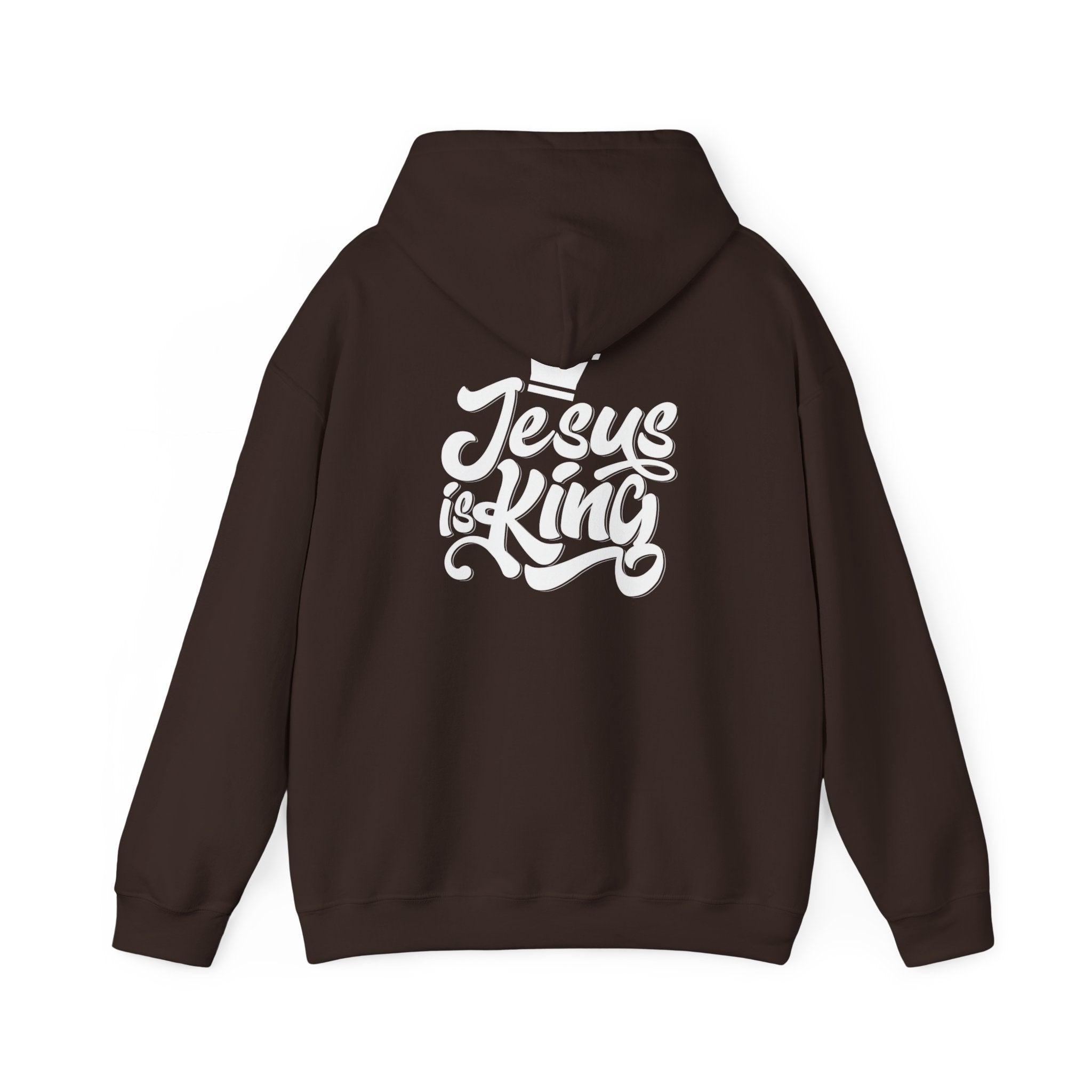 Jesus is King Hoodie – Bold Crown & Cross Christian Sweatshirt for Eternal Reign & Cozy Faith Printify