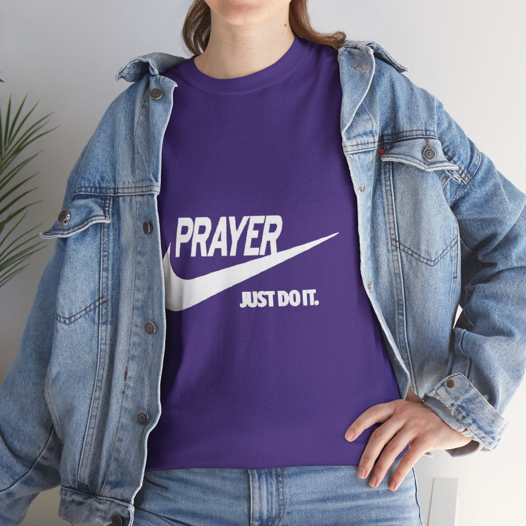 Prayer Just Do It T-shirt - Funny Christian Nike Parody T-shirt - Faith Gear Printify