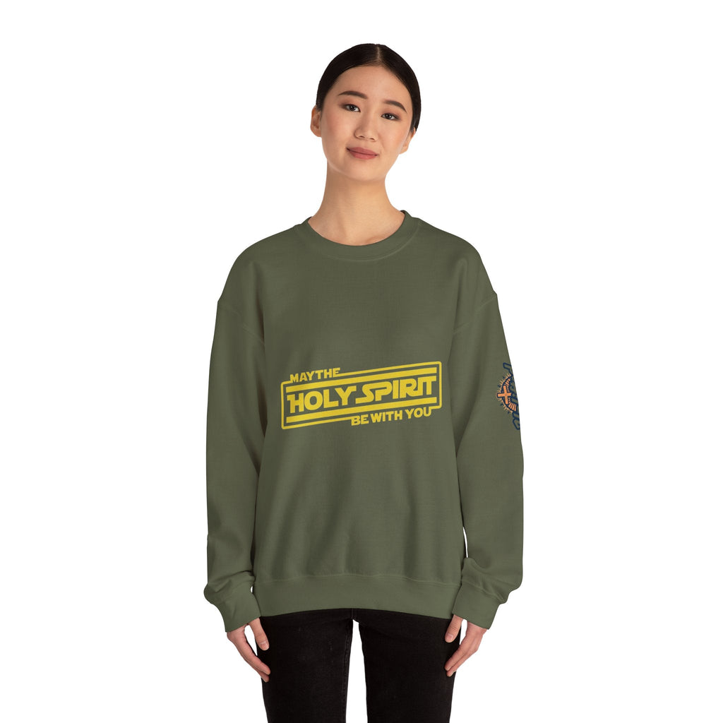 May the Holy Spirit Be With You Sweatshirt - Christian Star Wars Parody Sweatshirt Printify