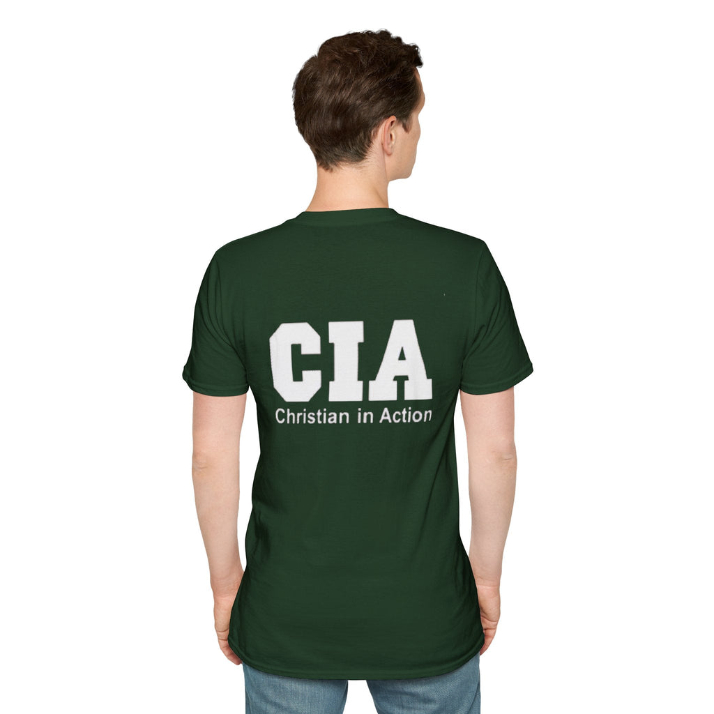 CIA Christian in Action T-shirt - Funny Faith Parody T-shirt - Mission Ready Apparel Printify