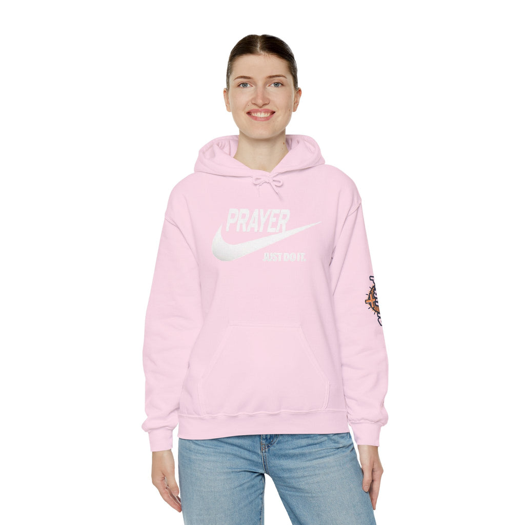 Prayer Just Do It Hoodie - Funny Christian Nike Parody Hoodie - Faith Gear Printify