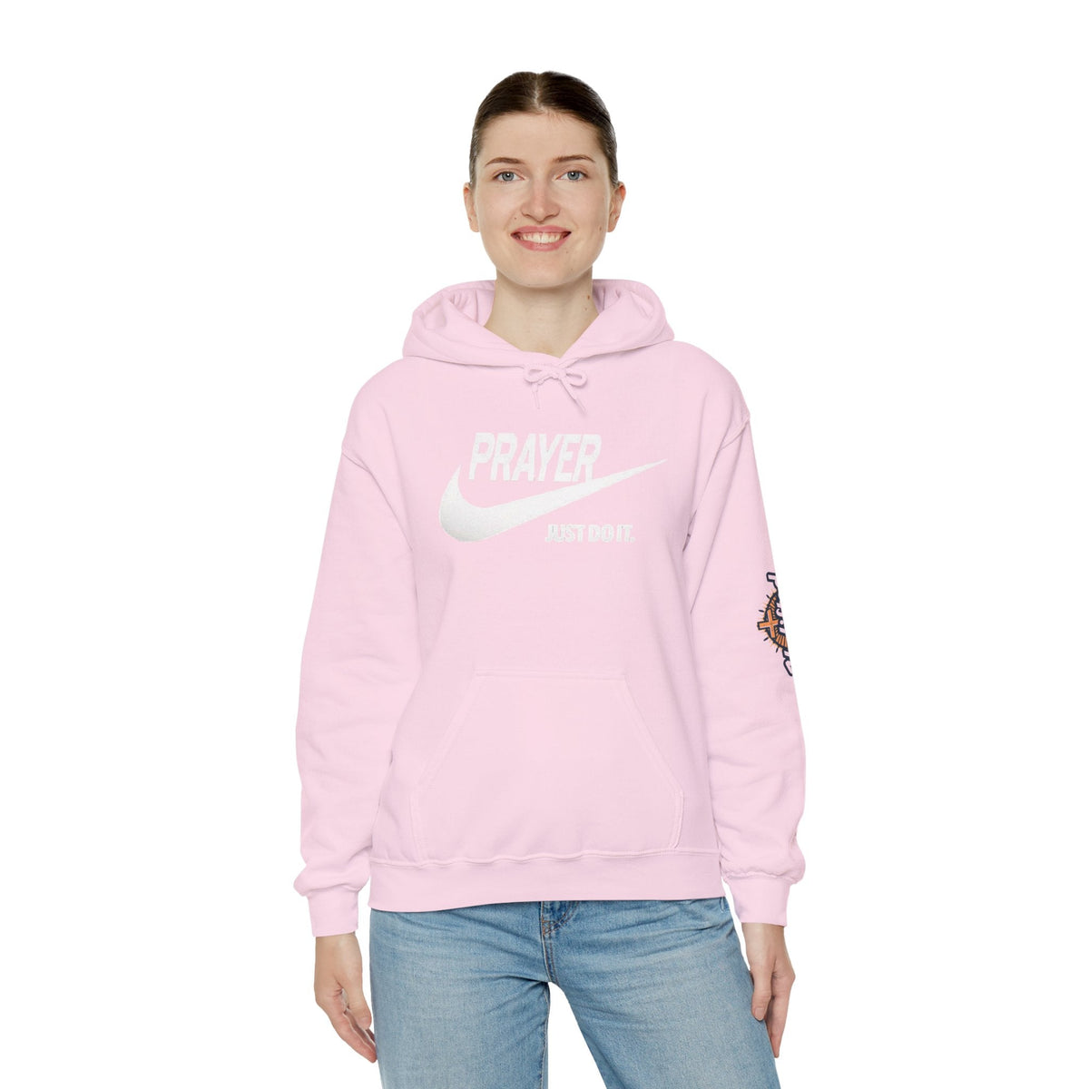 Prayer Just Do It Hoodie - Funny Christian Nike Parody Hoodie - Faith Gear Printify