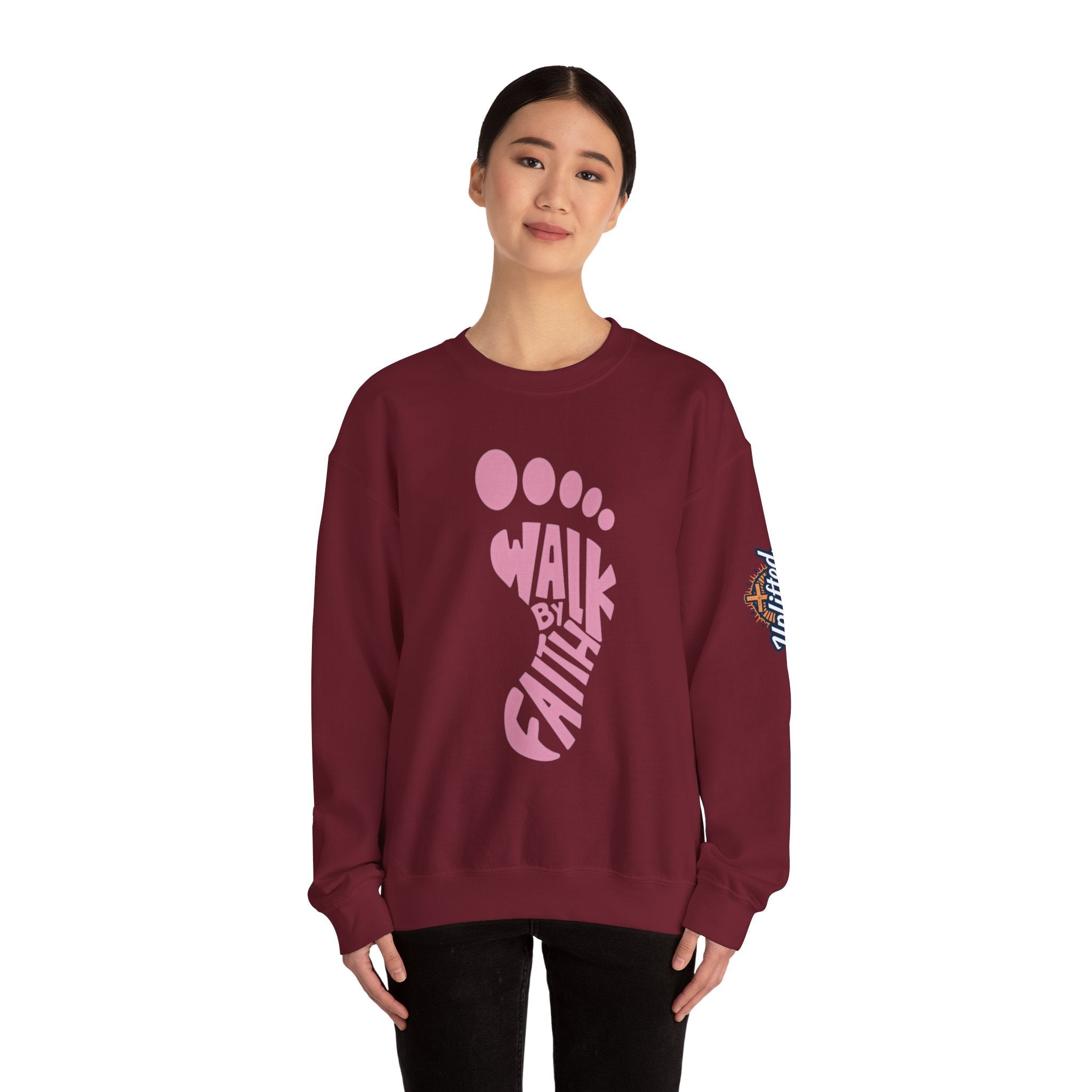 Walk By Faith Footprint Sweatshirt Printify