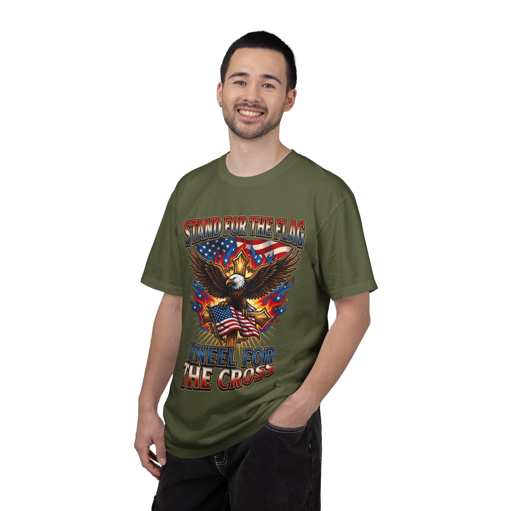 Stand for the Flag Kneel for the Cross T-shirt | Patriotic Eagle T-shirt Printify
