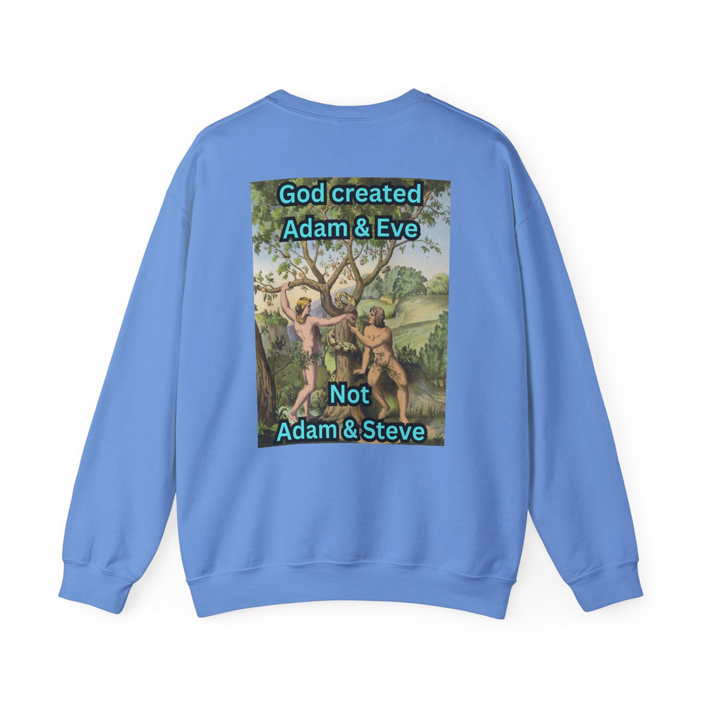 God Created Adam and Eve Sweatshirt – Biblical Truth Christian Sweatshirt for Unshakable Faith Printify