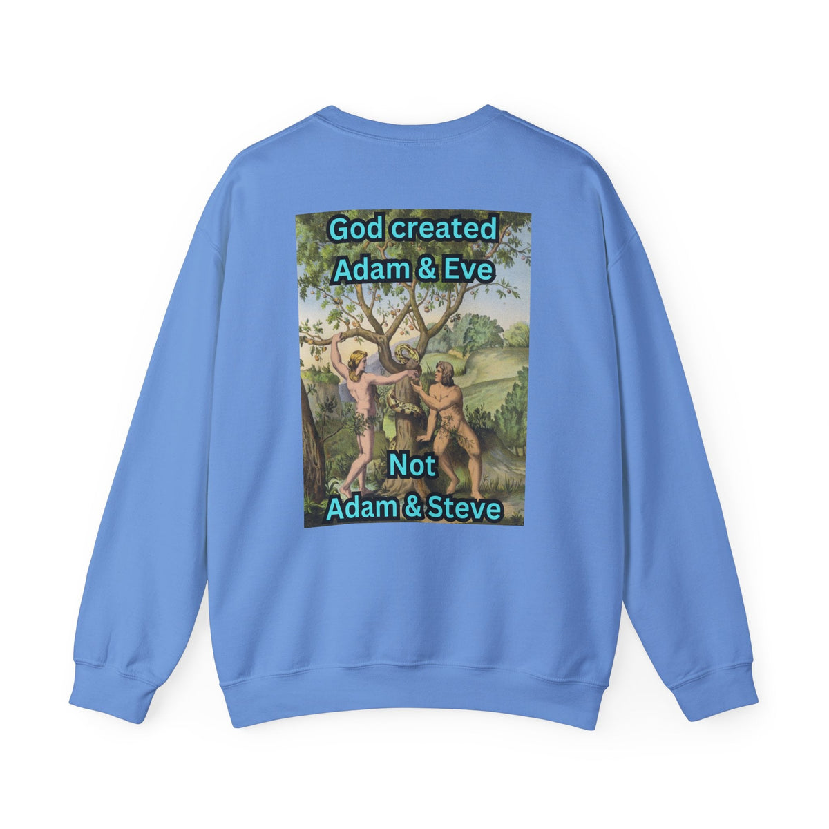 God Created Adam and Eve Sweatshirt – Biblical Truth Christian Sweatshirt for Unshakable Faith Printify