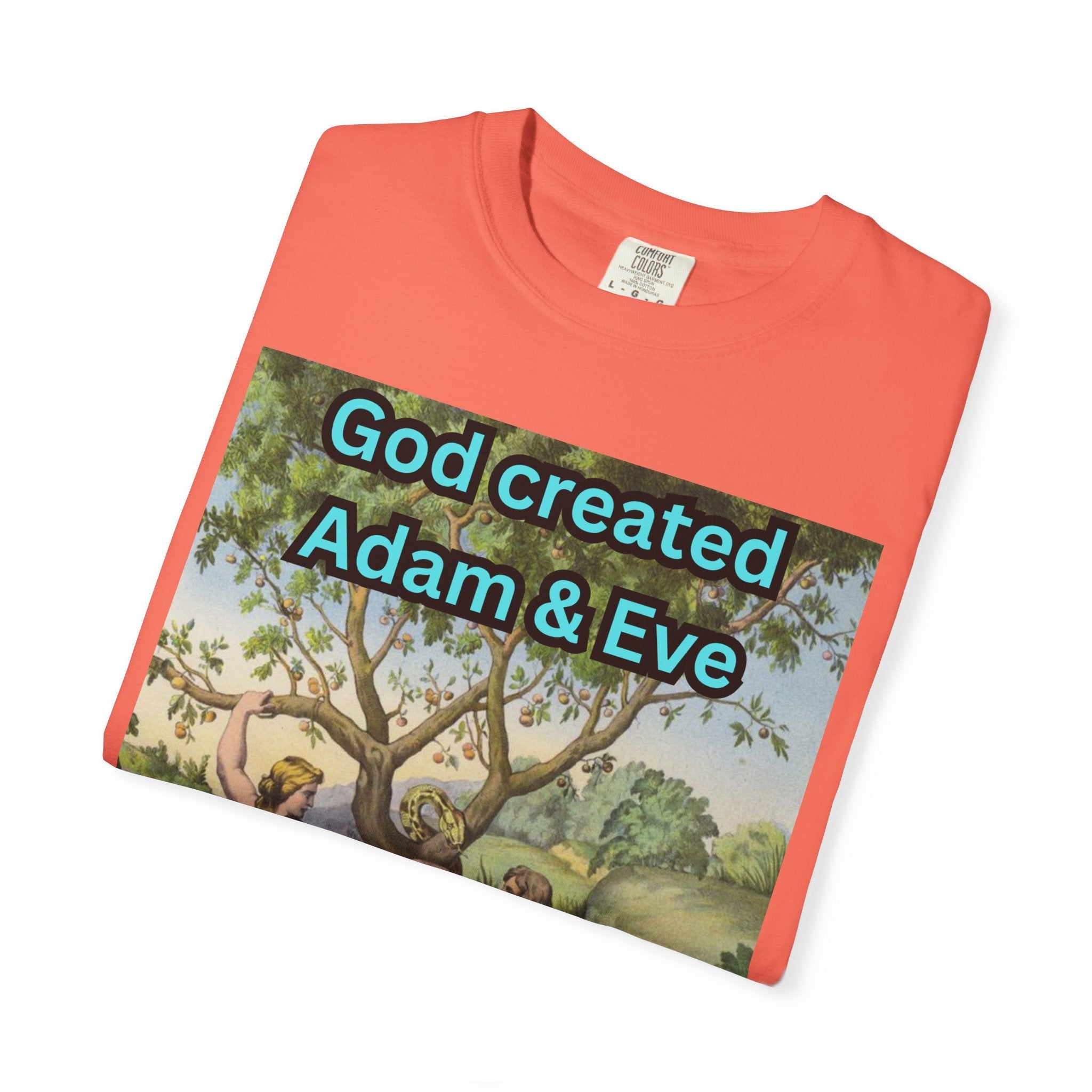 God Created Adam and Eve T-Shirt – Biblical Truth Christian Tee for Bold Faith Printify