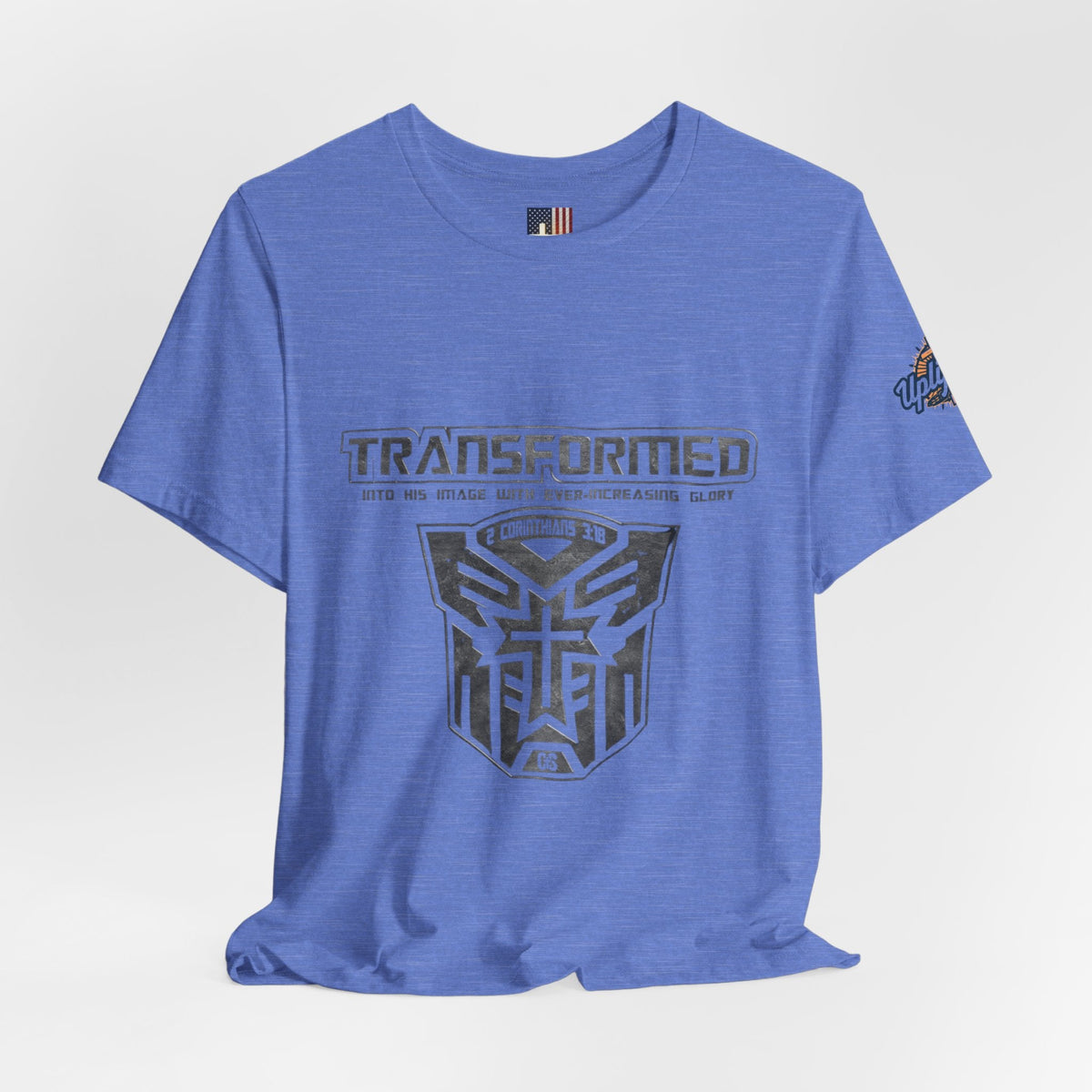 Transformer Logo Christian T-shirt | 2 Corinthians 3:18 Bible Verse T-shirt Printify