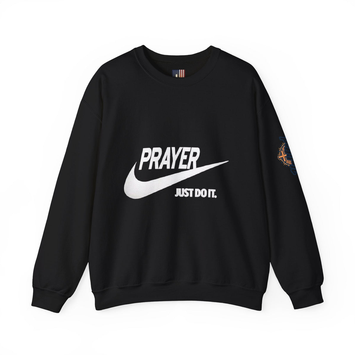Prayer Just Do It Sweatshirt - Funny Christian Nike Parody Sweatshirt - Faith Gear Printify