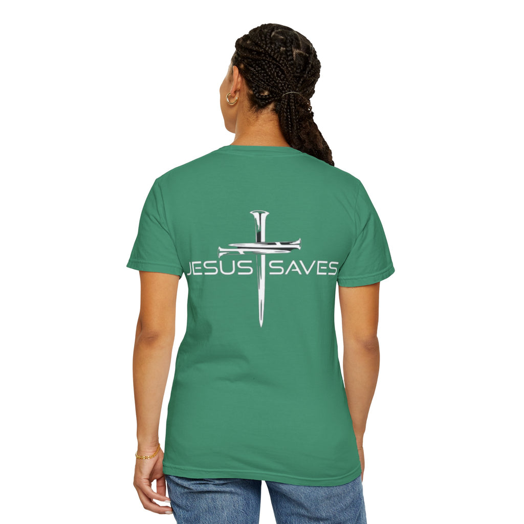 Jesus Saves T-shirt – 3 Nails Crucifix Cross Christian T-shirt for Redemption Faith & Bold Salvation