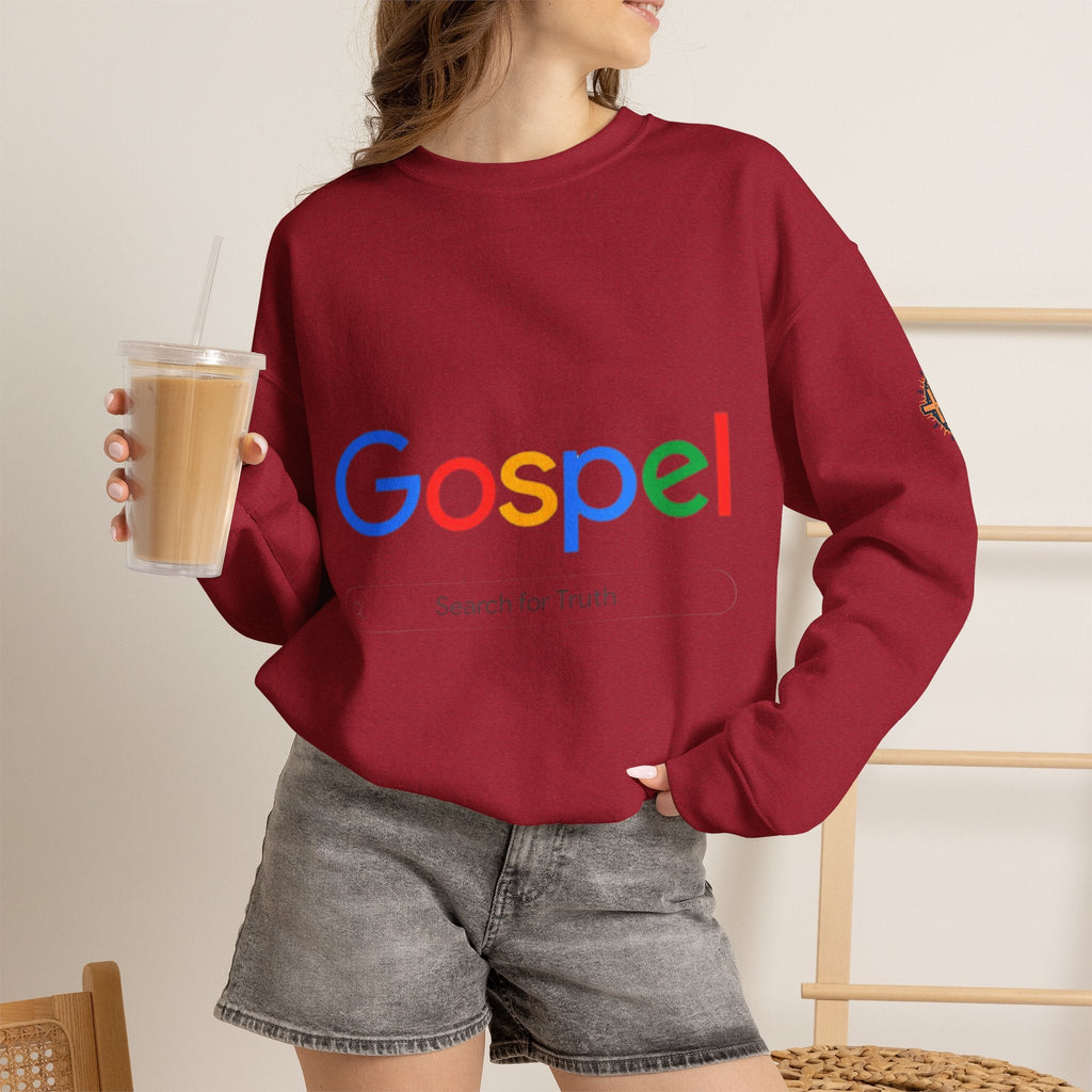 Gospel Graphic Sweatshirt — "Gospel" Colorful Logo Christian Sweatshirt Printify