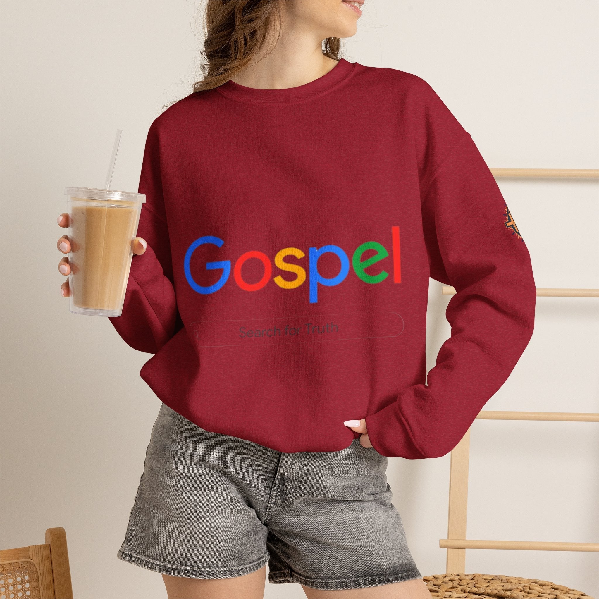 Gospel Graphic Sweatshirt — "Gospel" Colorful Logo Christian Sweatshirt Printify