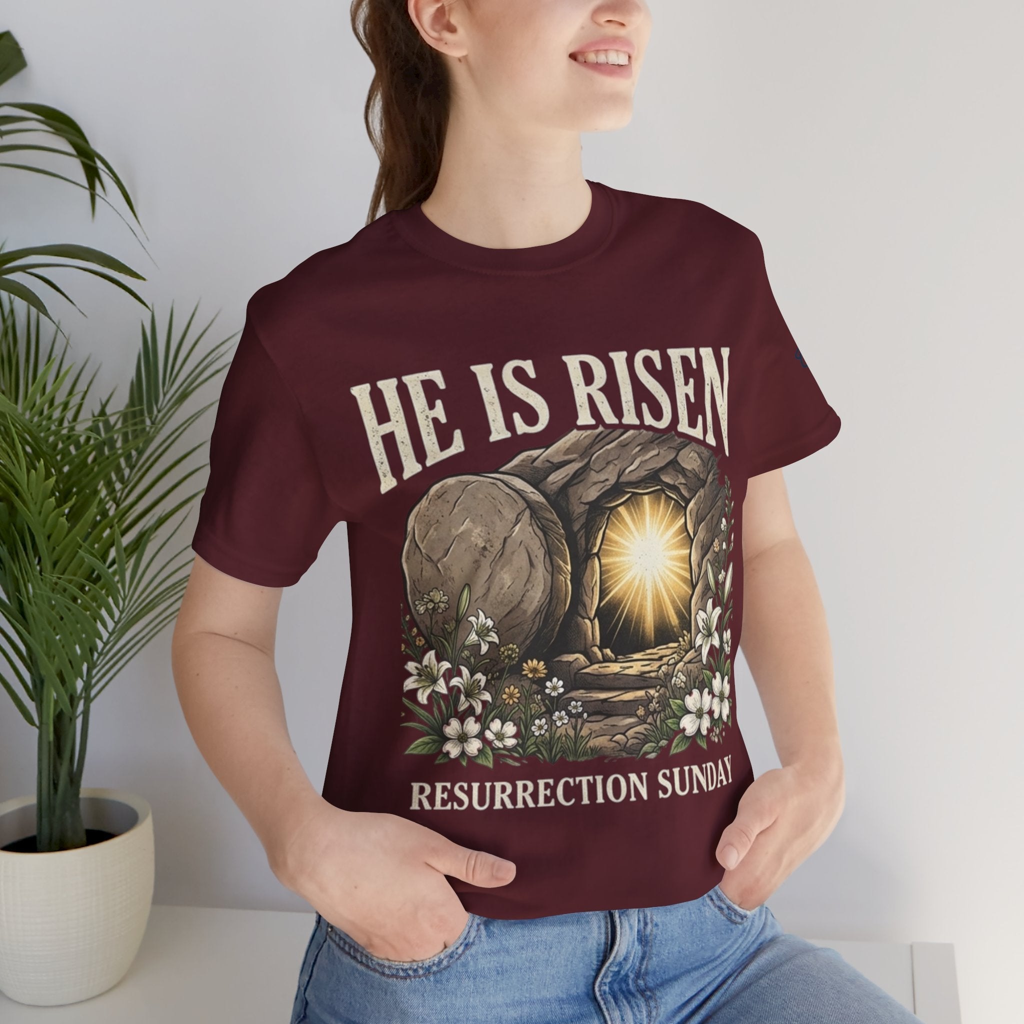 He Is Risen T-Shirt — Jesus Christ Resurrection Easter Tee Printify