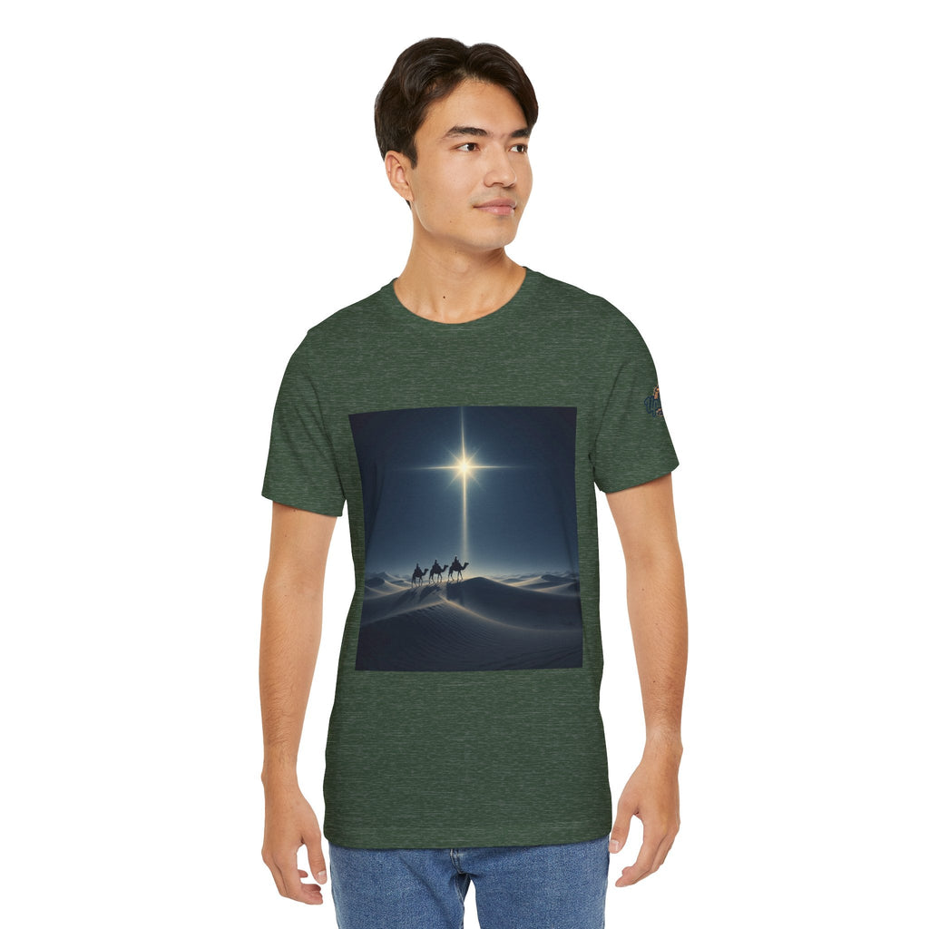 3 Wise Men T-shirt – Magi Camels Nativity Journey Christian Christmas T-shirt for Epiphany Faith & Holy Night Printify