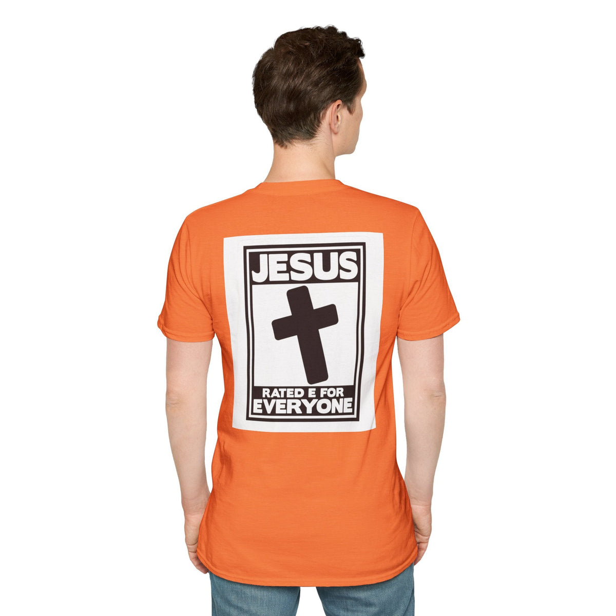 Jesus, Rated E for Everyone T-shirt - Gamer Faith T-shirt - Christian Video Game Parody Printify