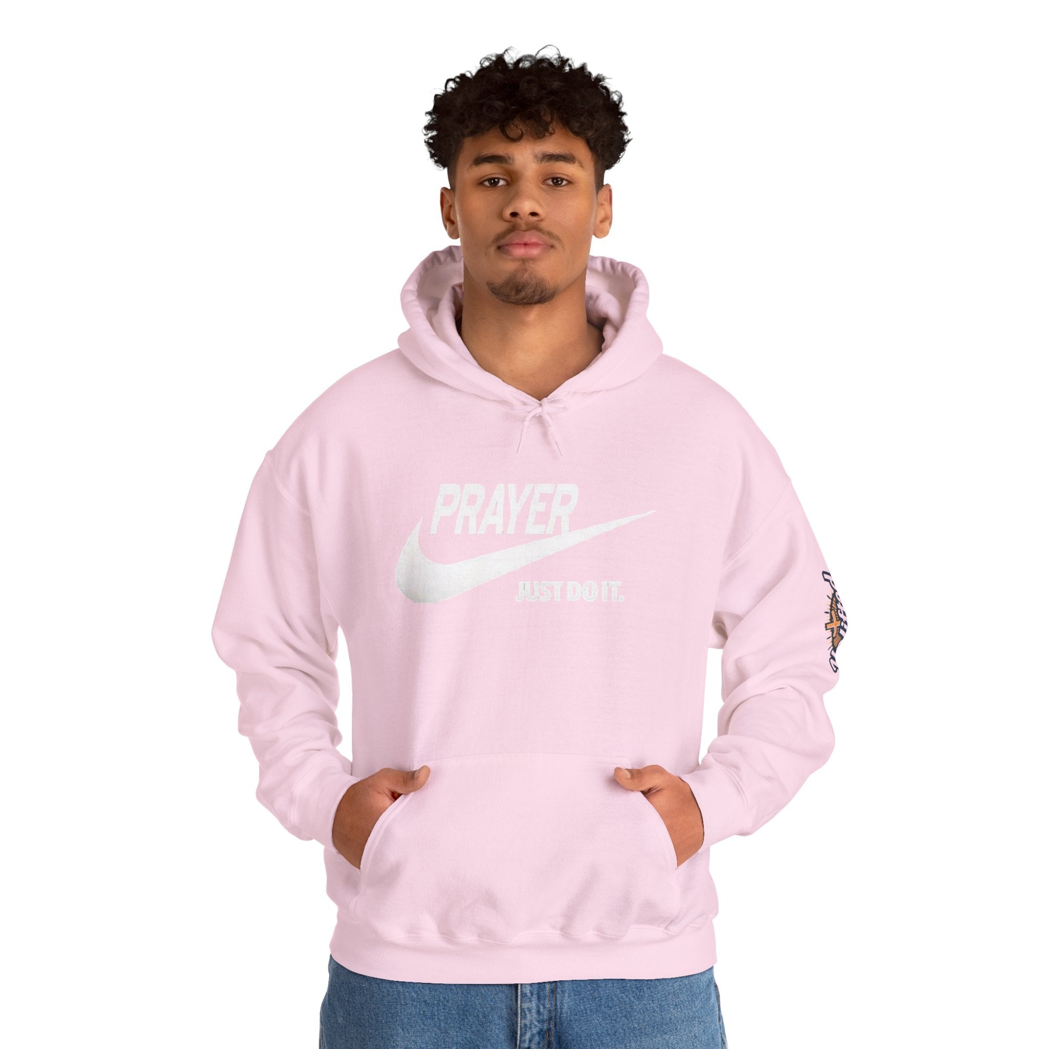 Prayer Just Do It Hoodie - Funny Christian Nike Parody Hoodie - Faith Gear Printify