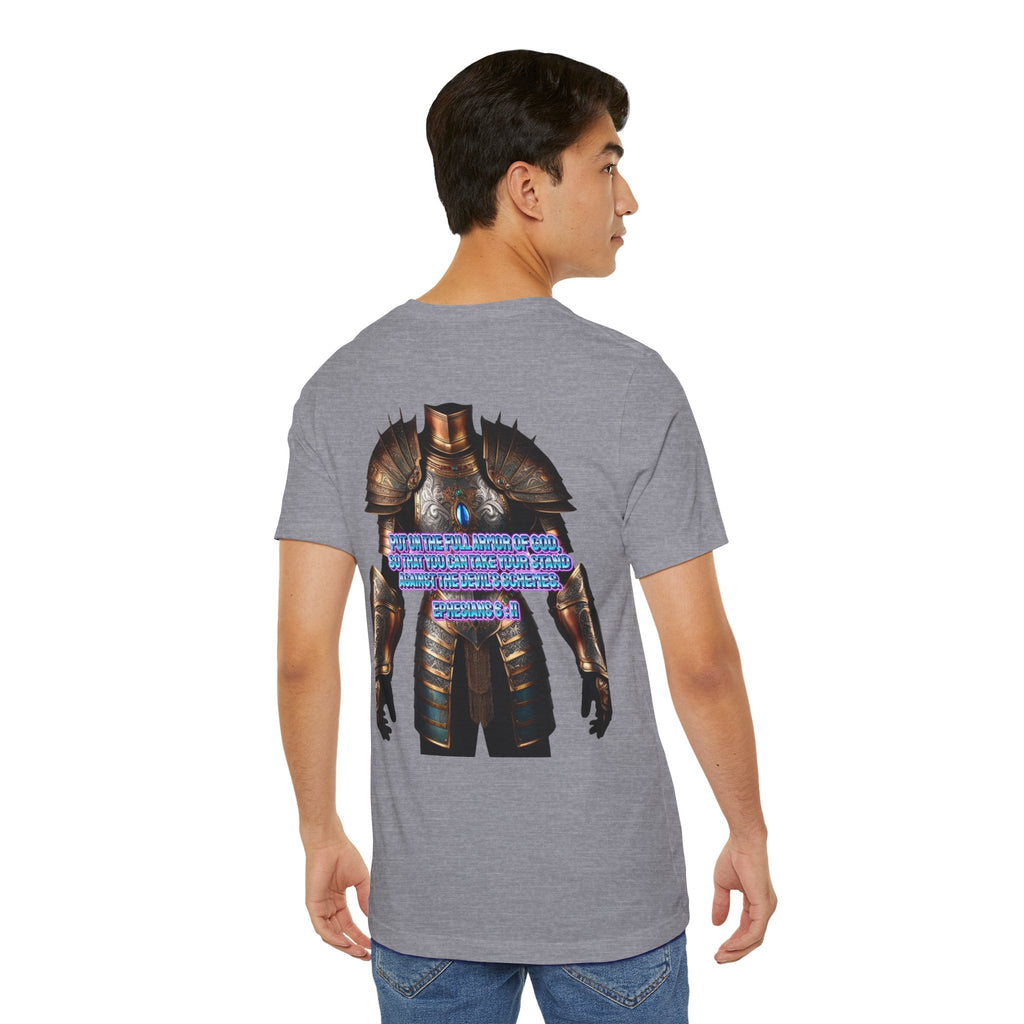 Religious Graphic Tee with Armor Of God Design Unisex Jersey Short Sleeve Tee Printify