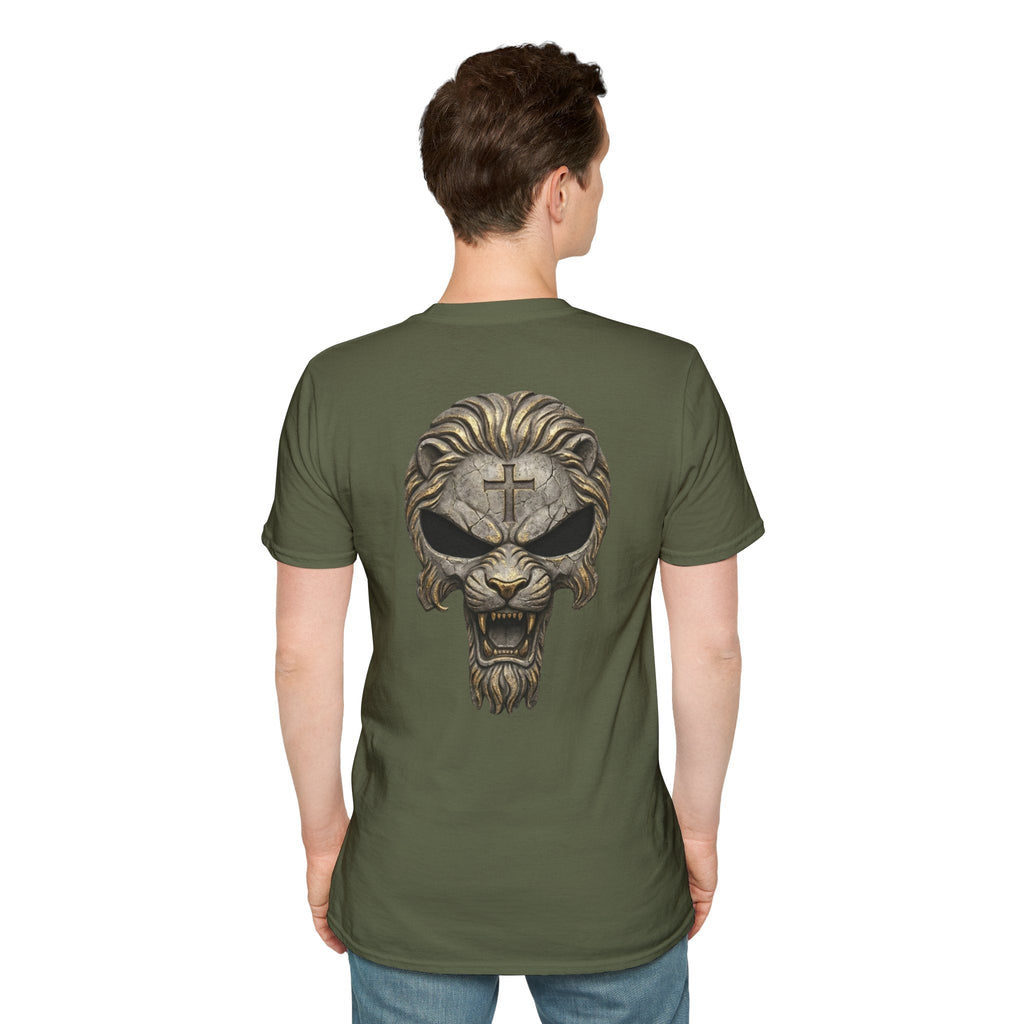 Lion of Judah Skull Christian T-shirt - Warrior Faith Cross T-shirt Printify