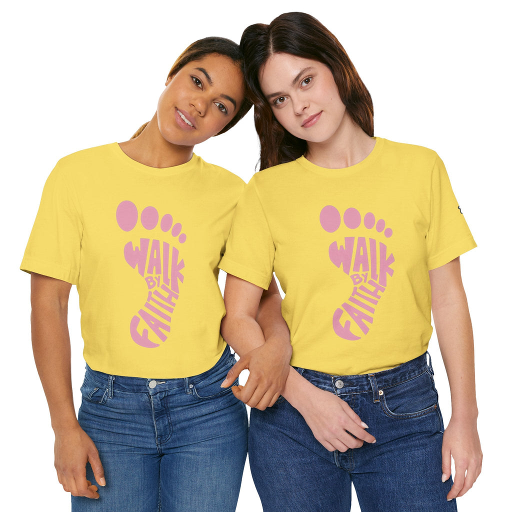 Walk By Faith Footprint T-Shirt Printify