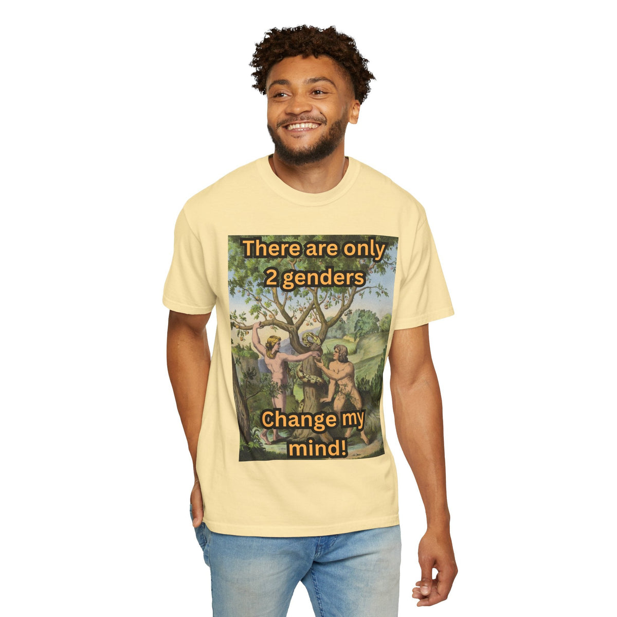 There Are Only 2 Genders T-Shirt – Adam & Eve Cross Christian Tee for Bold Faith Printify