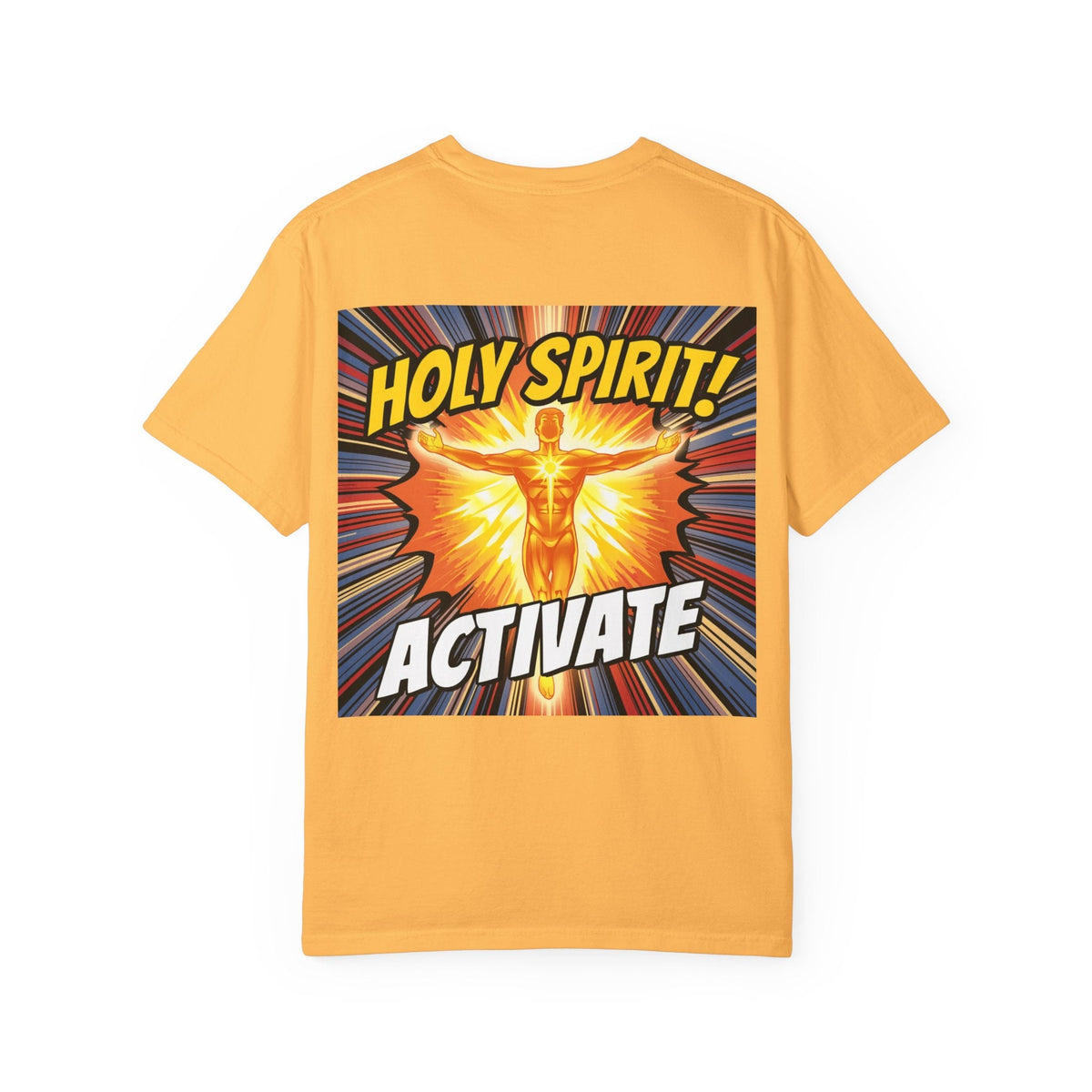 Holy Spirit Activate T-shirt – Superhero Christian T-shirt with Vibrant Power-Up Design for Faith-Fueled Boldness Printify
